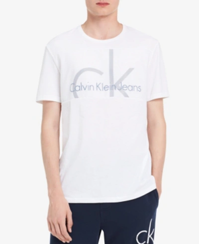 Shop Calvin Klein Jeans Est.1978 Men's Chest Panel Logo T-shirt In Standard White