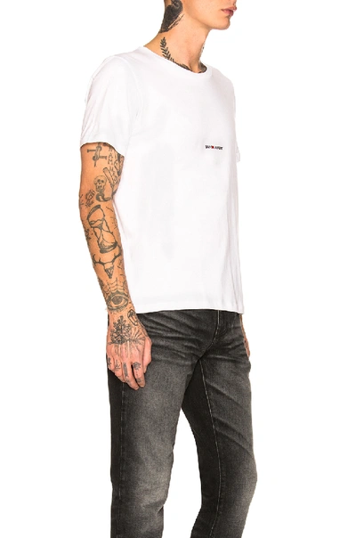 Shop Saint Laurent Logo Tee In White