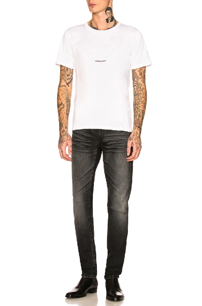 Shop Saint Laurent Logo Tee In White