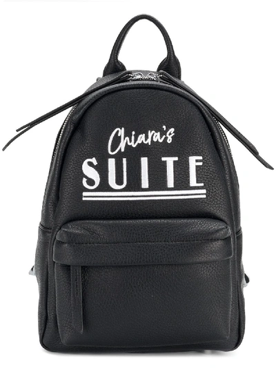 Shop Chiara Ferragni Logo Print Backpack - Black