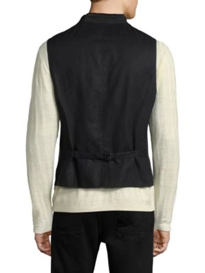Shop John Varvatos Slim Seamed Vest In Black
