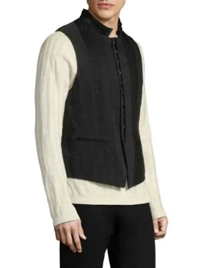 Shop John Varvatos Slim Seamed Vest In Black