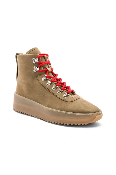 Shop Fear Of God Nubuck Leather Hiking Sneakers In Gray
