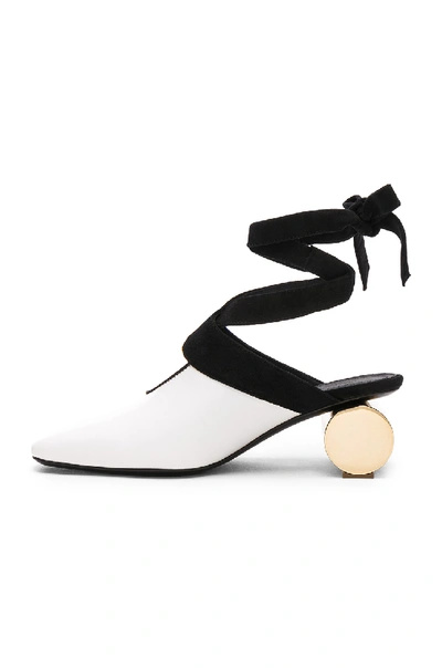 Shop Jw Anderson Cylinder Heel Leather Ballet Shoes In White