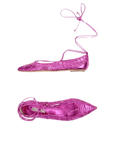 Shop Casadei Ballet Flats In Fuchsia