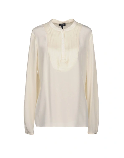 Shop Armani Jeans Blouse In Ivory