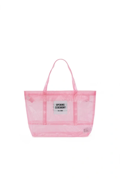 Shop Opening Ceremony Small Pvc Mesh Tote Bag In Pearl Pink