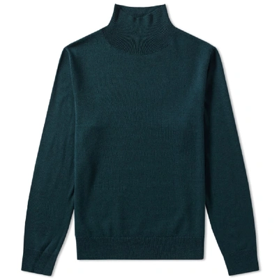 Shop Apc A.p.c. Dundee Roll Neck Knit In Green