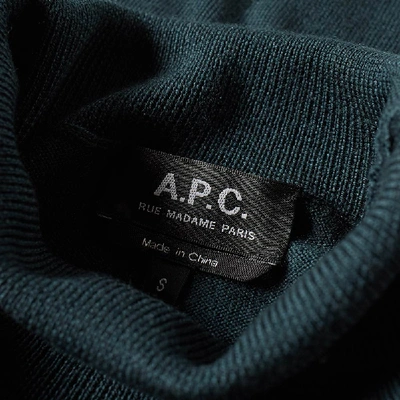 Shop Apc A.p.c. Dundee Roll Neck Knit In Green