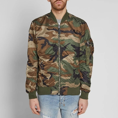 Shop Alpha Industries Ma-1 Vf Lw Bomber Jacket In Green
