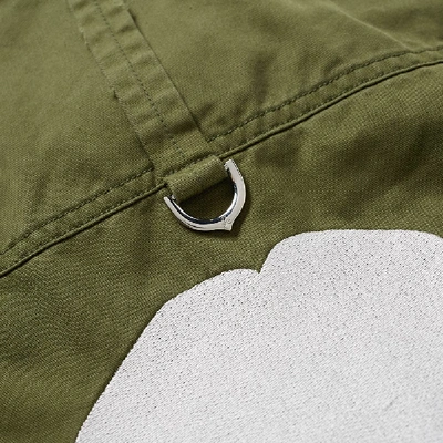 Shop Mastermind Japan Mastermind World Embroidered Skull Military Shirt Jacket In Green