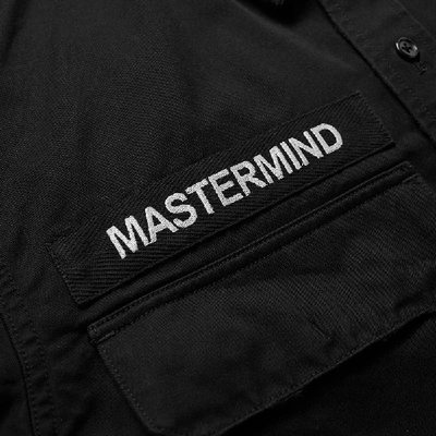 Shop Mastermind Japan Mastermind World Embroidered Skull Military Shirt Jacket In Black