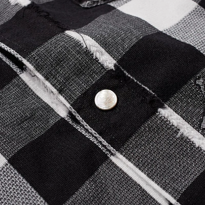 Shop Mastermind Japan Mastermind World Embroidered Skull Reversible Flannel Shirt In Black