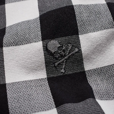 Shop Mastermind Japan Mastermind World Embroidered Skull Reversible Flannel Shirt In Black