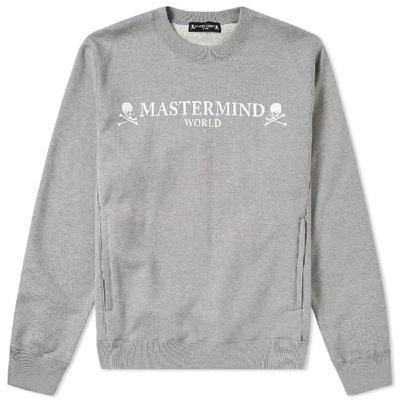 Shop Mastermind Japan Mastermind World Logo Crew Sweat In Grey