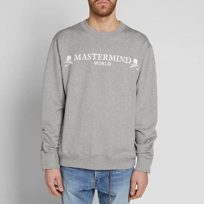 Shop Mastermind Japan Mastermind World Logo Crew Sweat In Grey