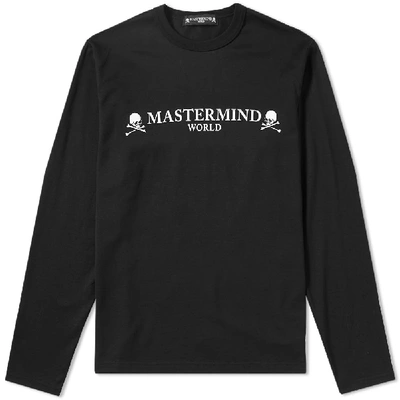Shop Mastermind Japan Mastermind World Long Sleeve Logo Tee In Black