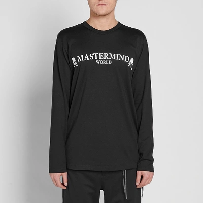 Shop Mastermind Japan Mastermind World Long Sleeve Logo Tee In Black