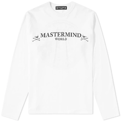 Shop Mastermind Japan Mastermind World Long Sleeve Circle Logo Tee In White