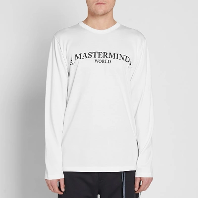 Shop Mastermind Japan Mastermind World Long Sleeve Circle Logo Tee In White