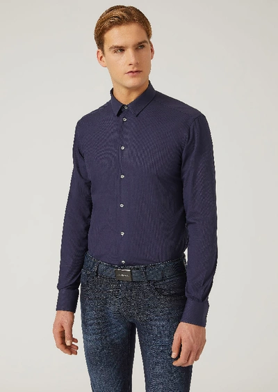 Shop Emporio Armani Classic Shirts - Item 38719045 In Navy Blue
