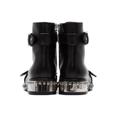 Shop Alexander Mcqueen Black Hobnail Boots