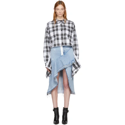 Shop Off-white Black And White Check Shirt In 9910 Check