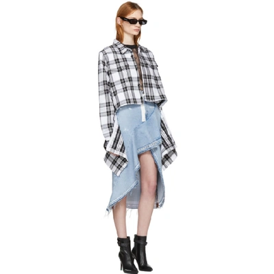 Shop Off-white Black And White Check Shirt In 9910 Check