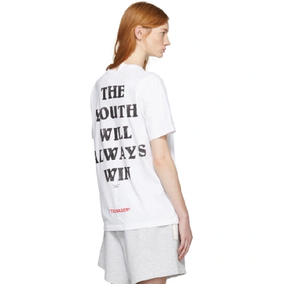 Shop Off-white White Youth Spliced T-shirt In 0110 Wht Bl