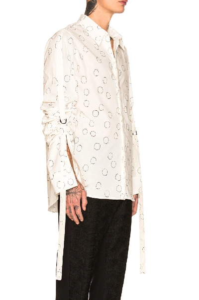 Shop Ann Demeulemeester Long Sleeve Shirt In Geometric Print,white