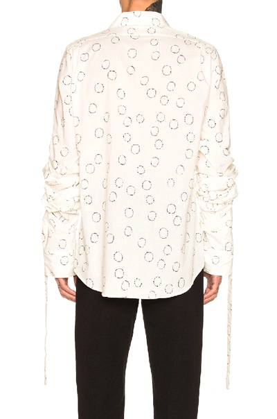 Shop Ann Demeulemeester Long Sleeve Shirt In Geometric Print,white