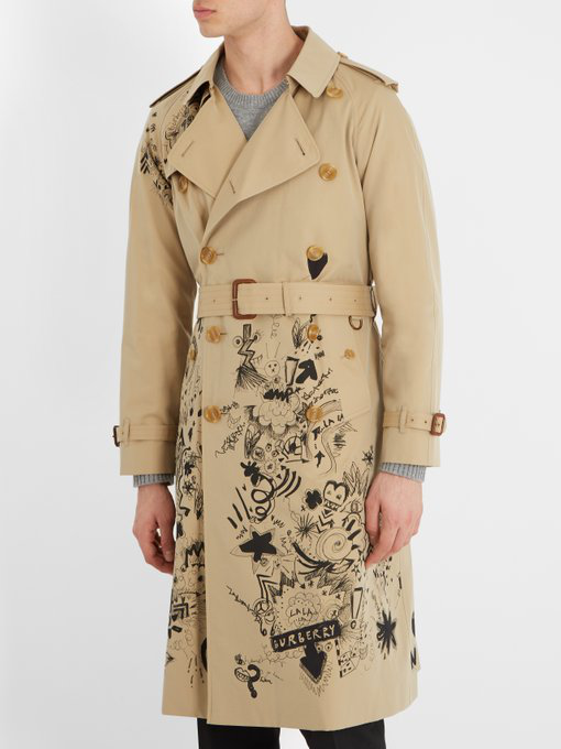 burberry doodle trench coat