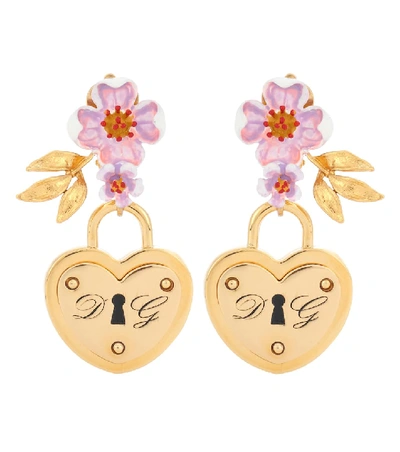 Shop Dolce & Gabbana Locket Clip-on Earrings In Gold