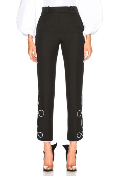 Shop Calvin Klein 205w39nyc Uniform Twill Embroidered Cropped Trousers In Black