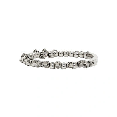 Shop Alexander Mcqueen Silver Mini Skull Bracelet