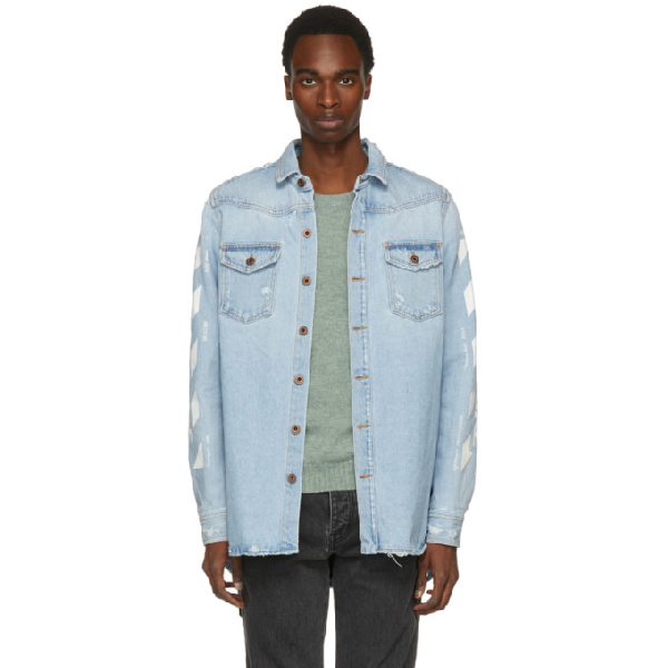 off white temperature denim shirt