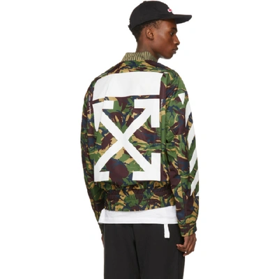 elektrode nationalsang salut Off-white Logo And Camouflage-print Shell Bomber Jacket In Green | ModeSens