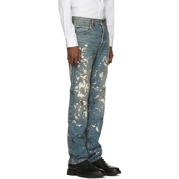 helmut lang paint splatter jeans