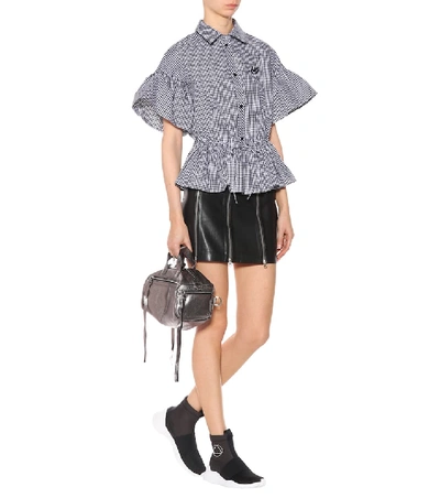 Shop Mcq By Alexander Mcqueen Gingham Cotton Blouse In Black