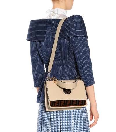 Shop Fendi Kan I F Leather Shoulder Bag In Female
