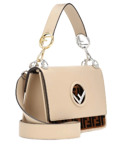 Shop Fendi Kan I F Leather Shoulder Bag In Female