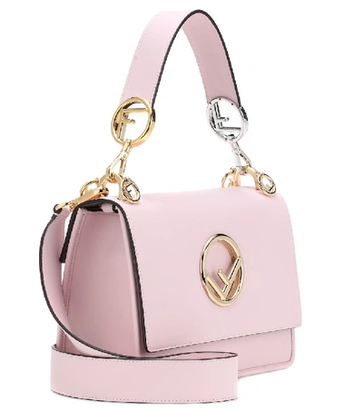 Shop Fendi Kan I F Leather Shoulder Bag In Pink