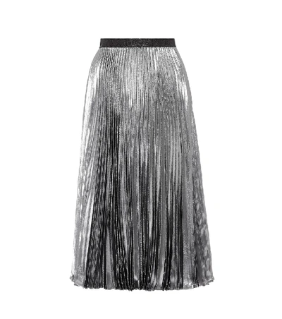 Shop Christopher Kane Metallic Silk-blend Skirt In Silver
