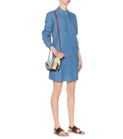 Shop A.p.c. Chambray Dress In Blue