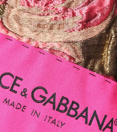 Shop Dolce & Gabbana Brocade Minidress In Pink