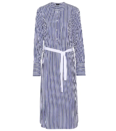 Shop Joseph Cotton Shirt Dress In Blue