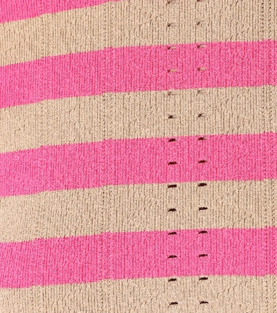 Shop Fendi Pointelle-knit Striped Top In No