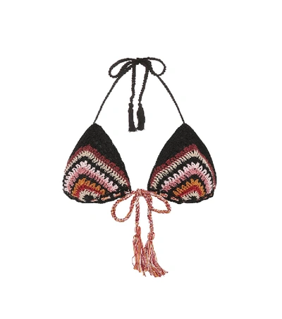 Shop Anna Kosturova Souk Crochet Bikini Top In Multicoloured