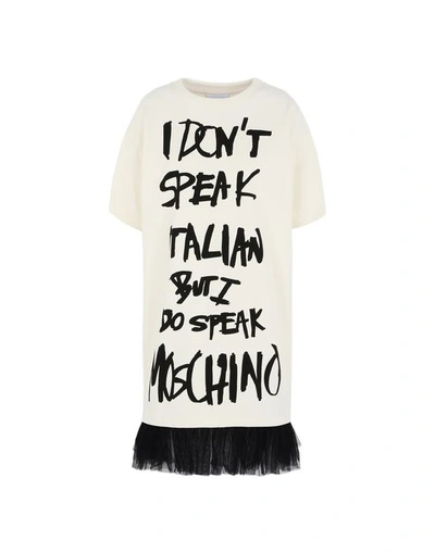 Shop Moschino Short Dresses In Ivory