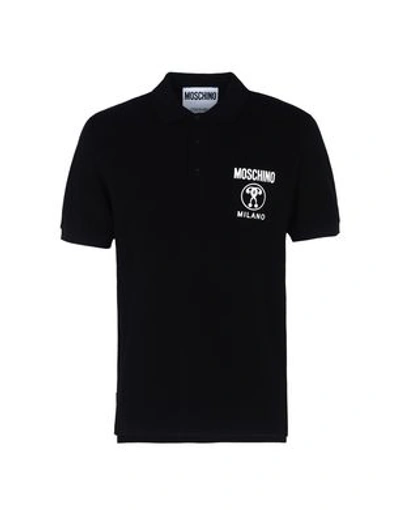 Shop Moschino Polo Shirts In Black